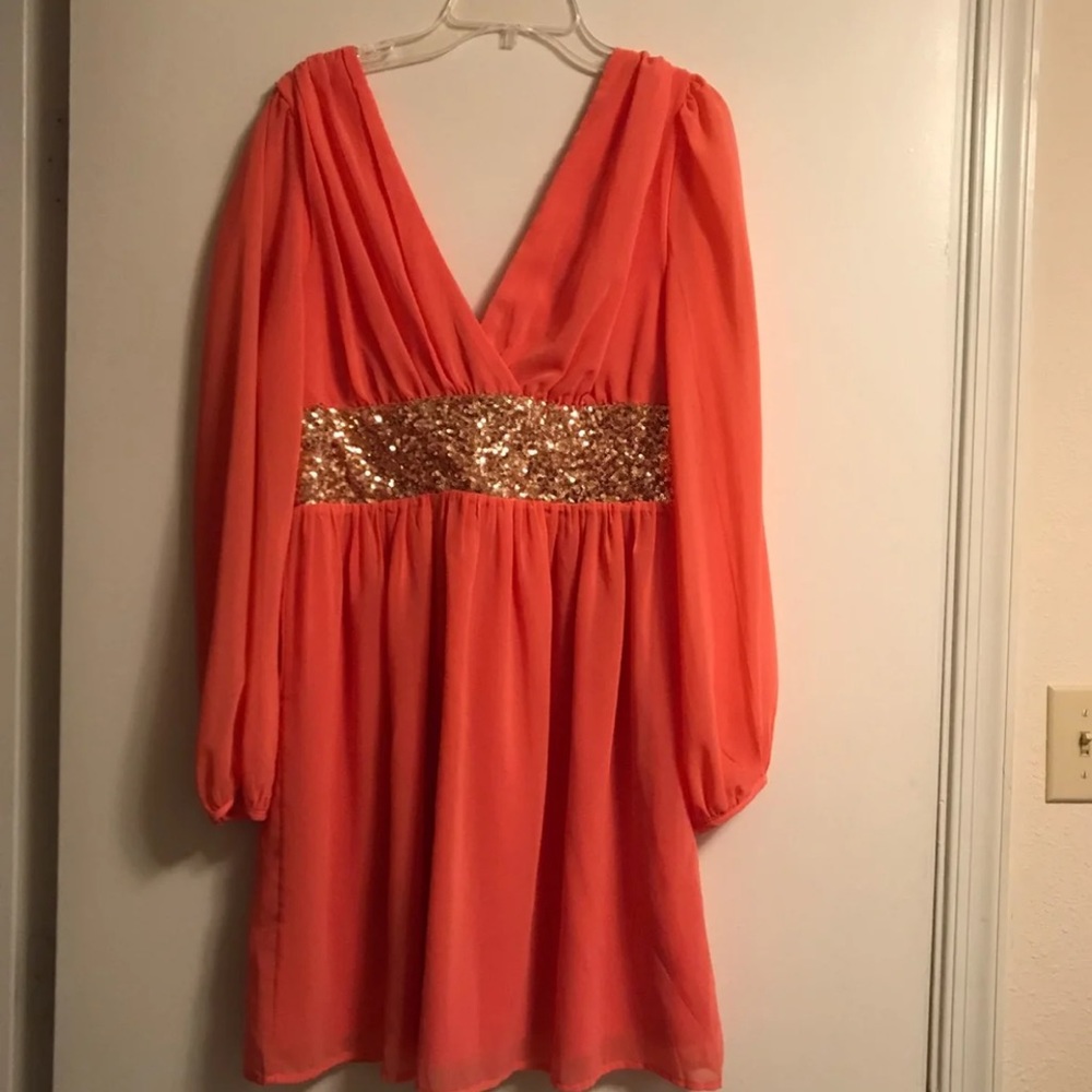 ✨Coral Sequin Dress✨